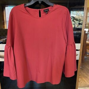 Dark Orange Blouse with Bell Sleeves
